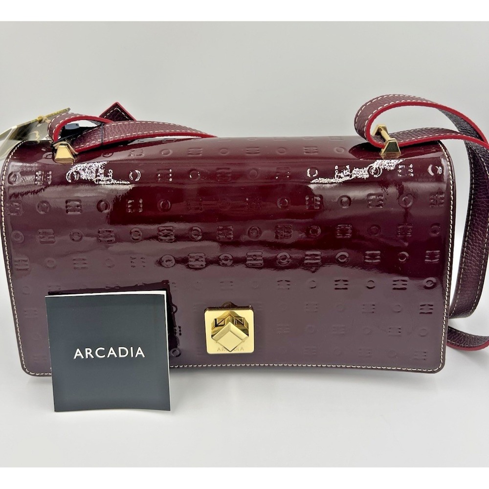 Arcadia Vinaccia Patent Leather Crossbody Handbag #1569 NWT - Picture 15 of 15
